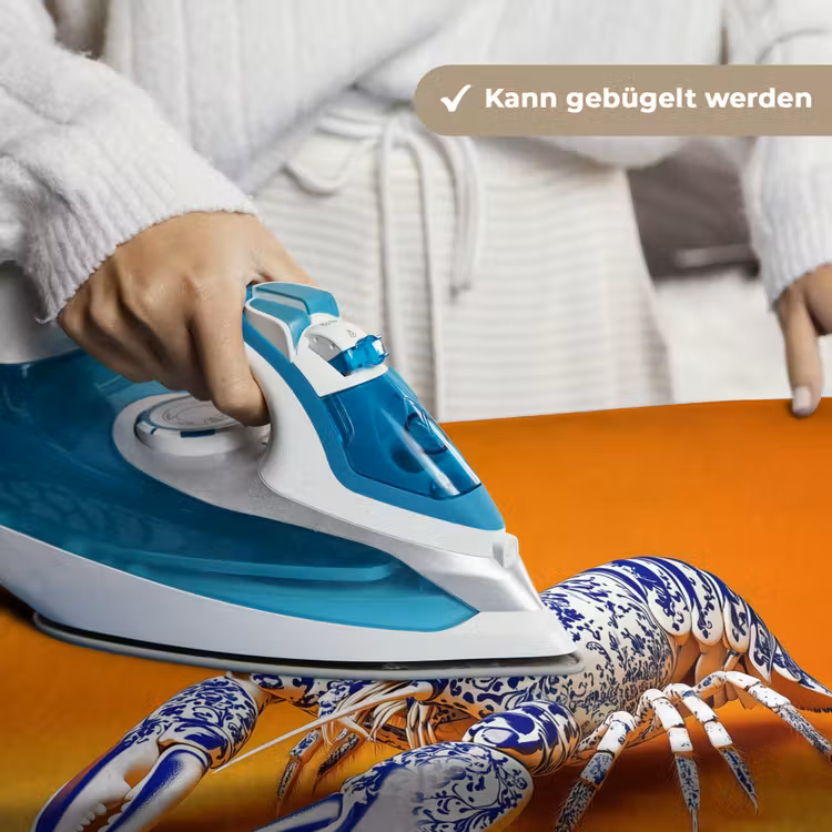 Kreeft - Delftsblauw - Schild - Stoer - Oranje Wandkleed katoen klein -tsfeer9_DE