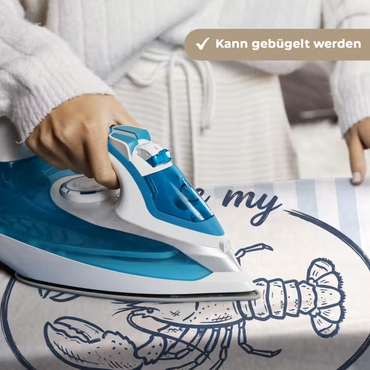 Kreeft - Illustratie - Liefde - Blauw - Decoratie Wandkleed katoen klein -tsfeer9_DE