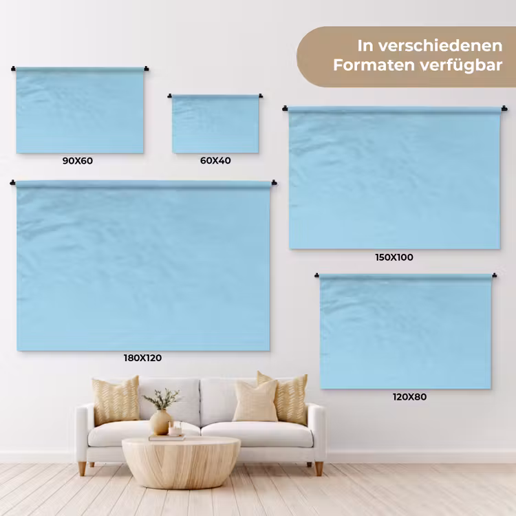 Ice - Blue - Blauw Wandkleed katoen klein 269 -tsfeer8_DE