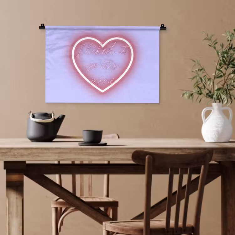 I liked it so it's mine - Neon hart - Paars Wandkleed katoen klein -sfeer6
