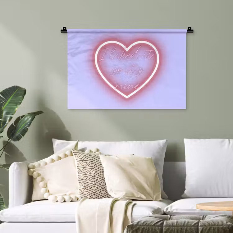 I liked it so it's mine - Neon hart - Paars Wandkleed katoen klein -sfeer7