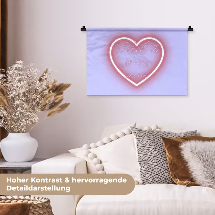 I liked it so it's mine - Neon hart - Paars Wandkleed katoen klein -tsfeer1_DE