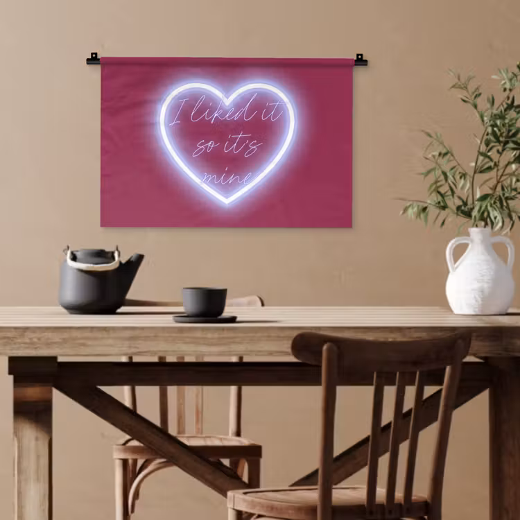 I liked it so it's mine - Neon hart - Roze Wandkleed katoen klein -sfeer6