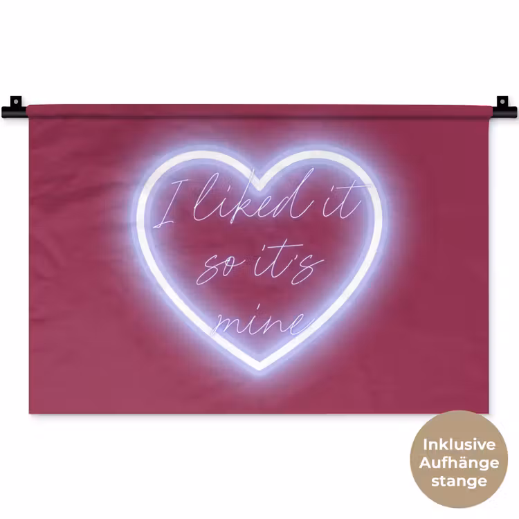 I liked it so it's mine - Neon hart - Roze Wandkleed katoen klein -t3d_DE
