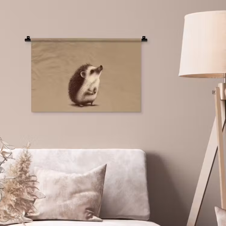 Egel - Snuitje - Bruin - Stekels Wandkleed katoen klein -sfeer4
