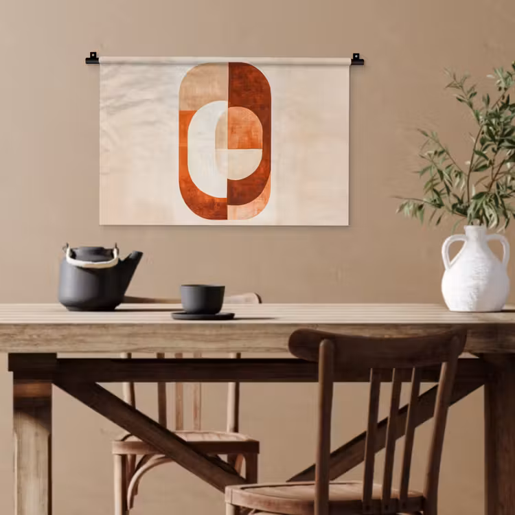 Illustratie - Abstract - Vormen - Rood Wandkleed katoen klein -sfeer6