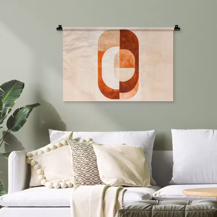 Illustratie - Abstract - Vormen - Rood Wandkleed katoen klein -sfeer7