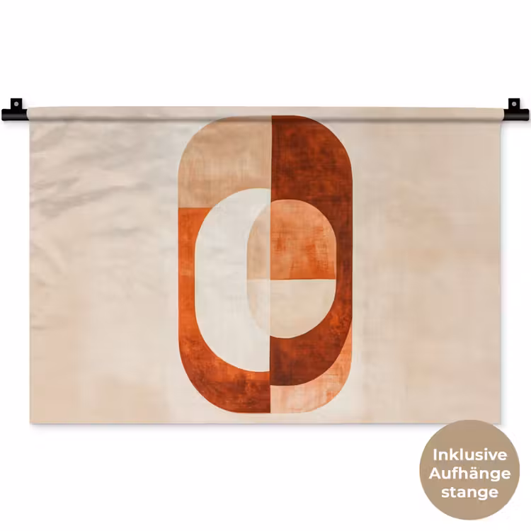 Illustratie - Abstract - Vormen - Rood Wandkleed katoen klein -t3d_DE
