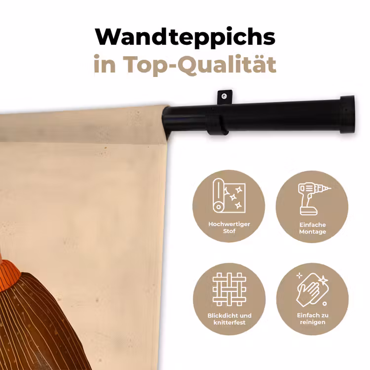 Illustratie - Mokken - Proosten - Bruin Wandkleed katoen klein -tsfeer2_DE