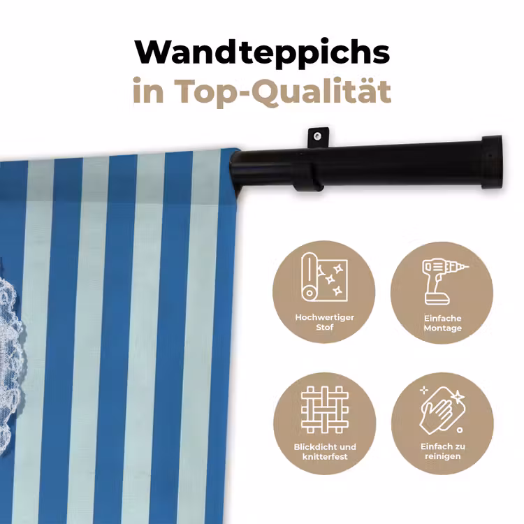 Illustratie - Bessen - Blauw - Strepen Wandkleed katoen klein -tsfeer2_DE