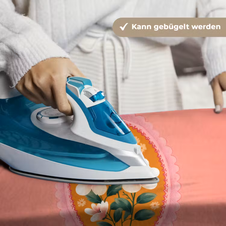 Illustratie - Bloemen - Rand - Roze Wandkleed katoen klein -tsfeer9_DE