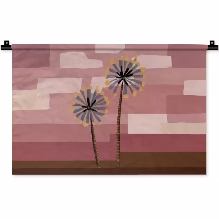 Illustratie - Bloemen - Vlakken - Abstract Wandkleed katoen klein -zz3d