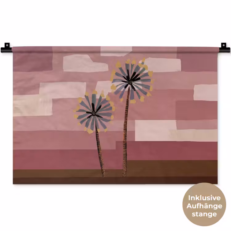 Illustratie - Bloemen - Vlakken - Abstract Wandkleed katoen klein -t3d_DE