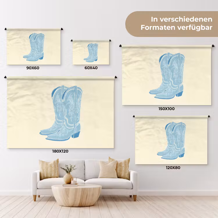 Illustratie - Cowboylaarzen - Patroon Wandkleed katoen klein -tsfeer8_DE