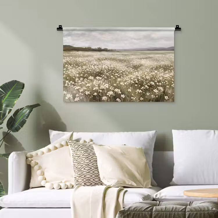 Illustratie - Landschap - Wit Wandkleed katoen klein -sfeer7