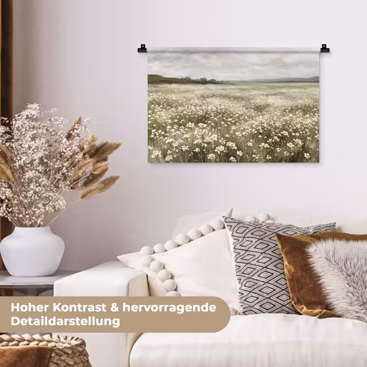 Illustratie - Landschap - Wit Wandkleed katoen klein -tsfeer1_DE