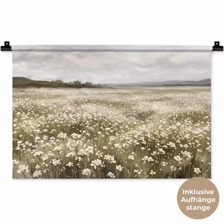 Illustratie - Landschap - Wit Wandkleed katoen klein -t3d_DE