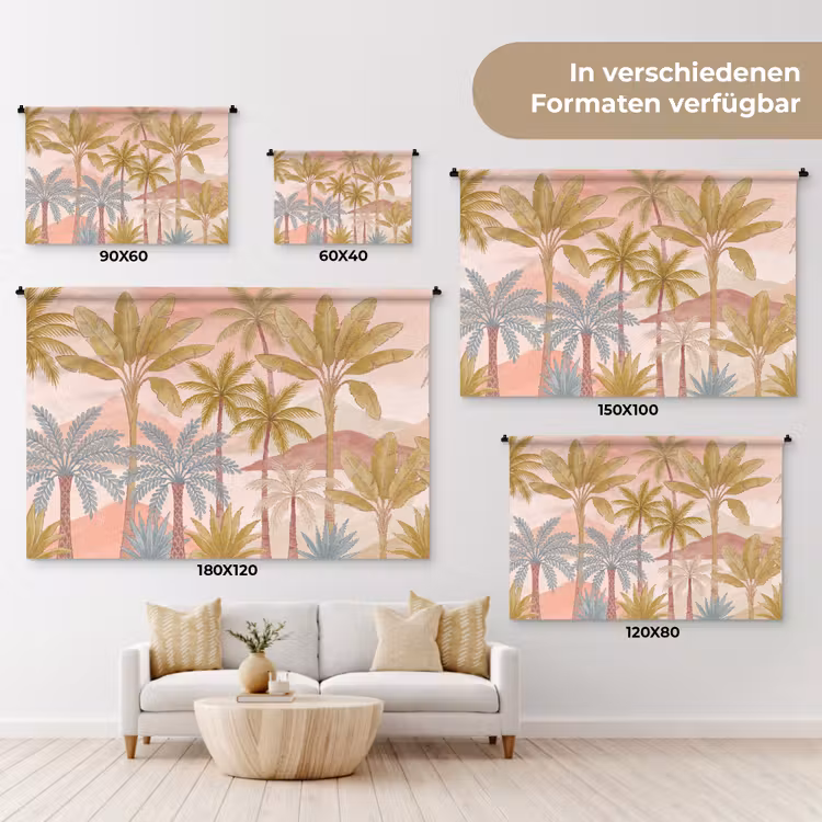 Illustratie - Palmbomen - Kleurrijk Wandkleed katoen klein -tsfeer8_DE