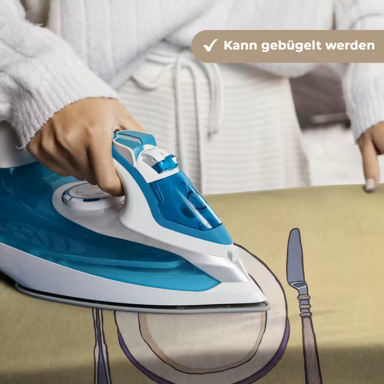 Illustratie - Bord - Bestek - Beige Wandkleed katoen klein -tsfeer9_DE