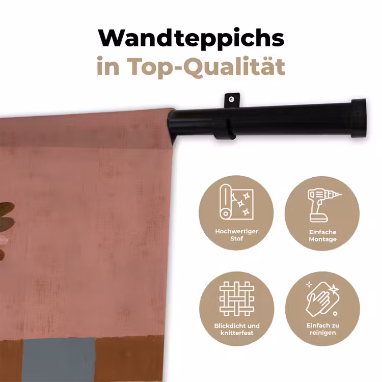 Illustratie - Vogel - Vlakken - Kleurrijk Wandkleed katoen klein -tsfeer2_DE