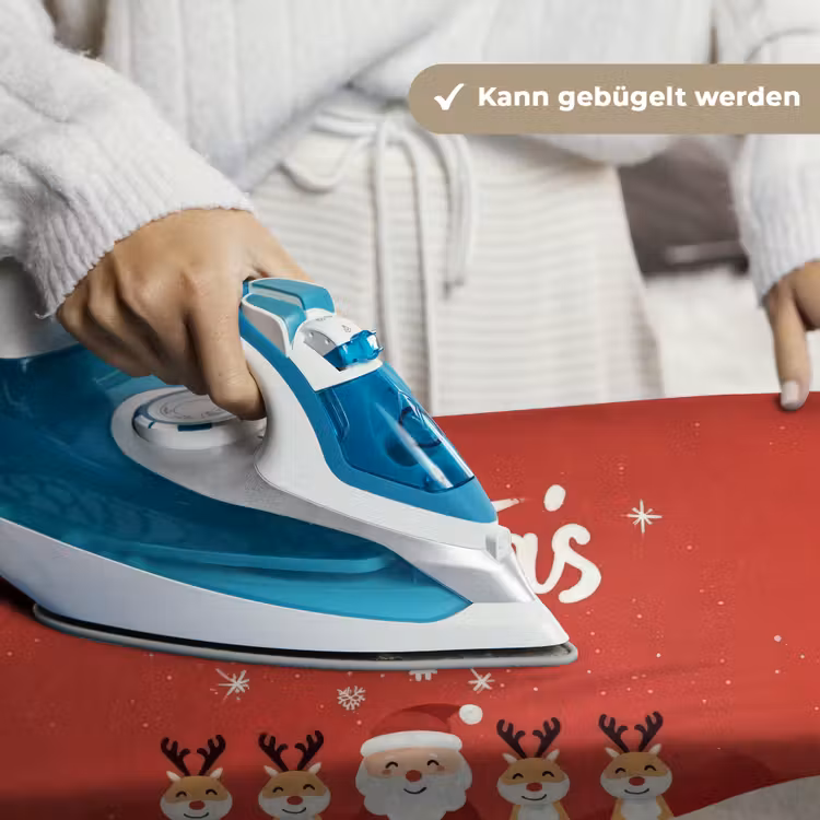 Illustratie - Kerstman - Rendieren - Rood Wandkleed katoen klein -tsfeer9_DE