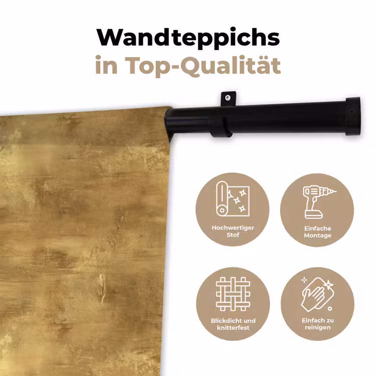 Industrieel - Textuur - Goud Wandkleed katoen klein 269 -tsfeer2_DE