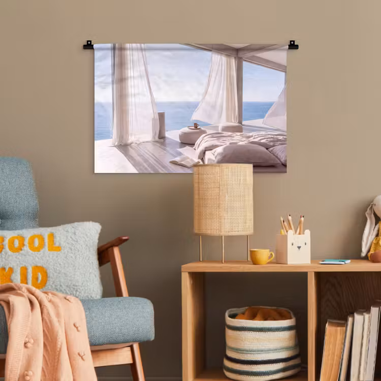 Interieur - Zeezicht - Modern - Rust - Beige Wandkleed katoen klein -wsfeer4_kind