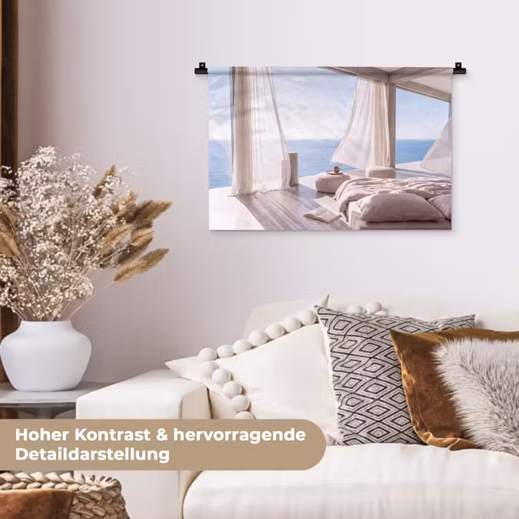 Interieur - Zeezicht - Modern - Rust - Beige Wandkleed katoen klein -tsfeer1_DE
