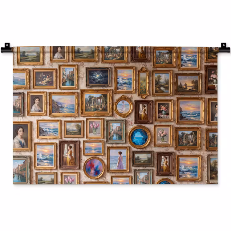 Interieur - Kunst - Collectie - Klassiek - Goud Wandkleed katoen klein -zz3d