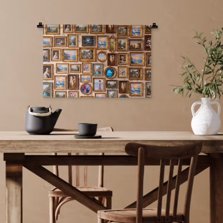Interieur - Kunst - Collectie - Klassiek - Goud Wandkleed katoen klein -sfeer6