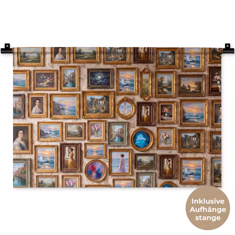 Interieur - Kunst - Collectie - Klassiek - Goud Wandkleed katoen klein -t3d_DE