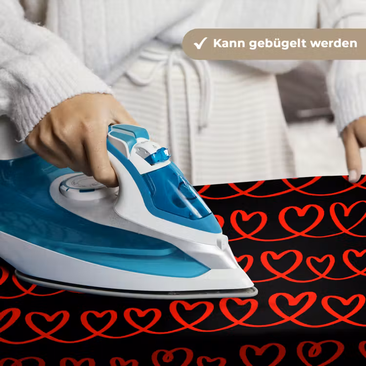Verweven - Harten - Zwart - Rood Wandkleed katoen klein 269 -tsfeer9_DE