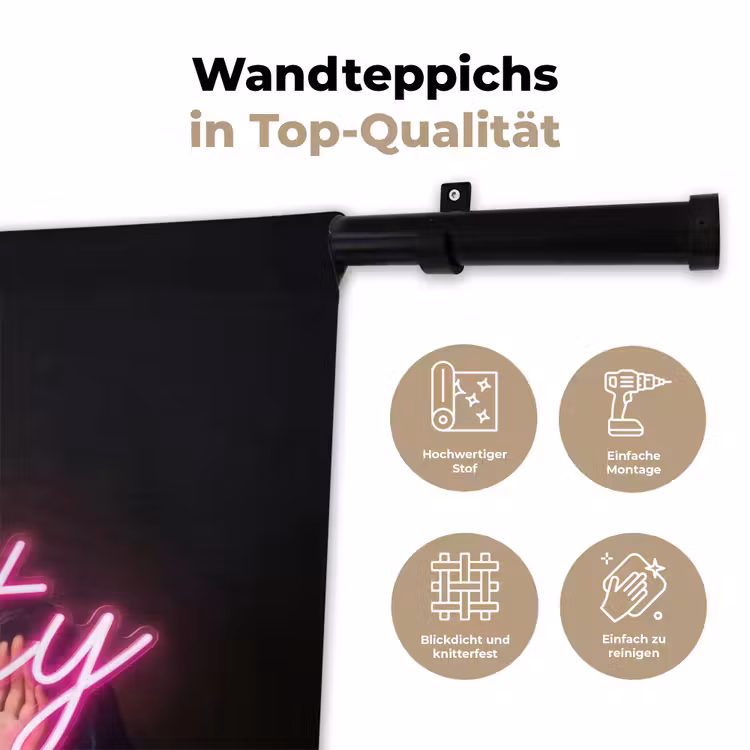 Ironisch - Tekst - Neon Wandkleed katoen klein -tsfeer2_DE