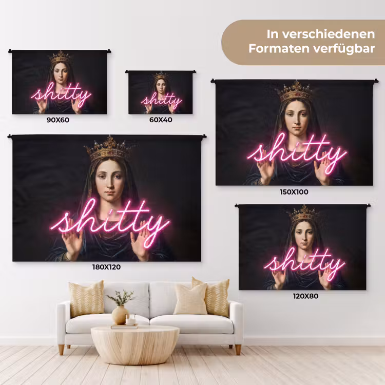 Ironisch - Tekst - Neon Wandkleed katoen klein -tsfeer8_DE