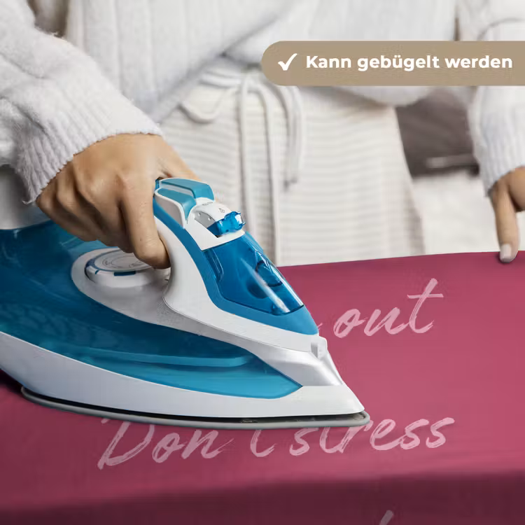eat me out don't stress me out - Roze - Minimalistisch Wandkleed katoen klein -tsfeer9_DE