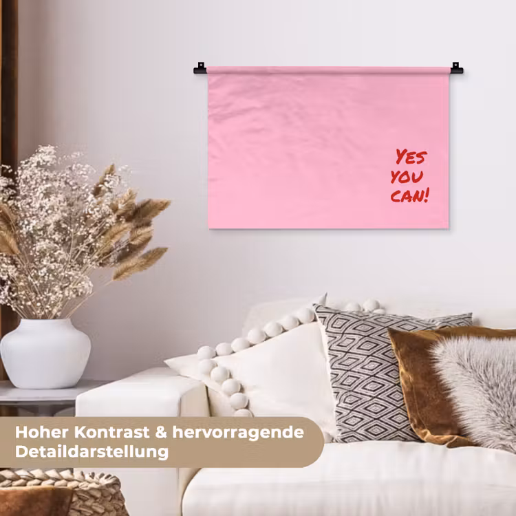 Yes you can do it - Rood - Roze Wandkleed katoen klein -tsfeer1_DE