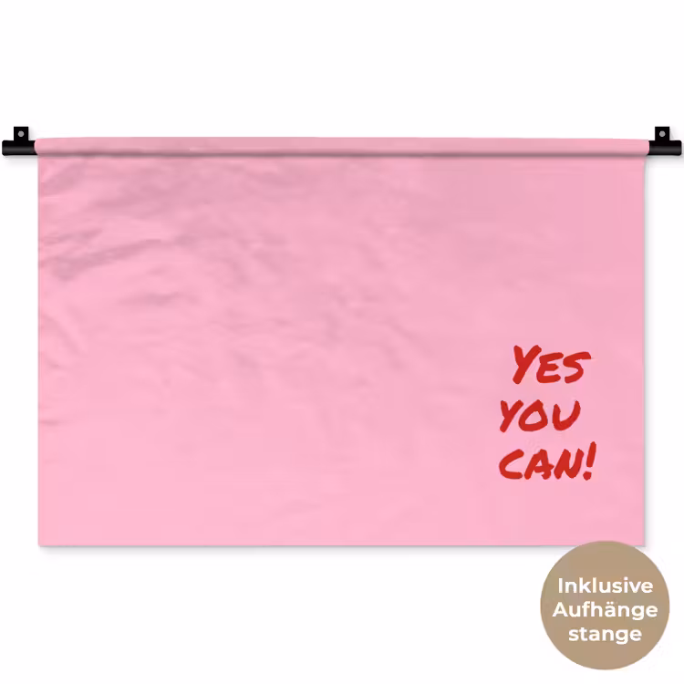 Yes you can do it - Rood - Roze Wandkleed katoen klein -t3d_DE