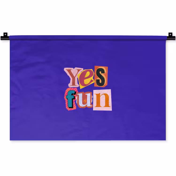 Yes fun - Kleurrijk - Collage-stijl Wandkleed katoen klein -zz3d