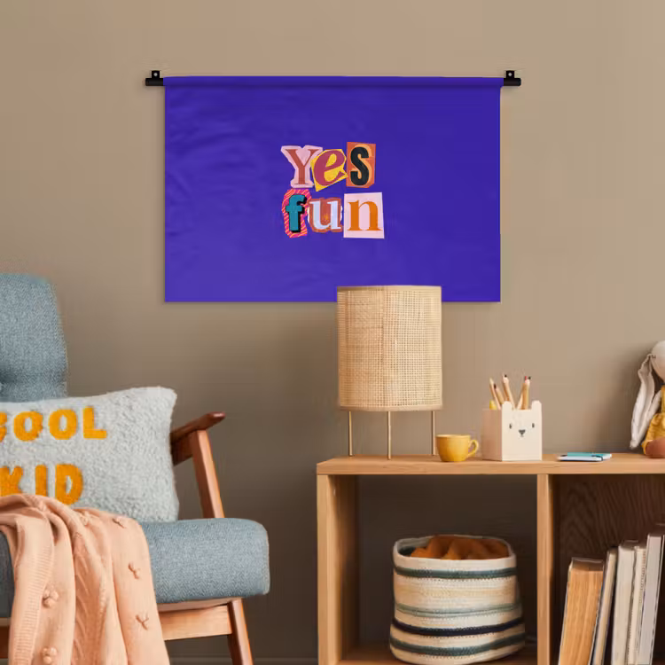 Yes fun - Kleurrijk - Collage-stijl Wandkleed katoen klein -wsfeer4_kind
