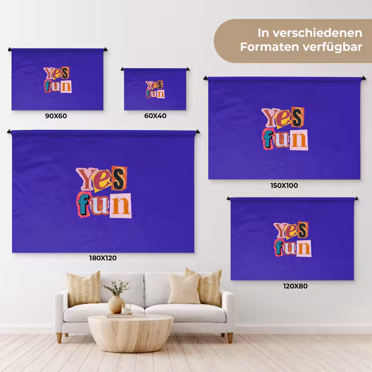 Yes fun - Kleurrijk - Collage-stijl Wandkleed katoen klein -tsfeer8_DE