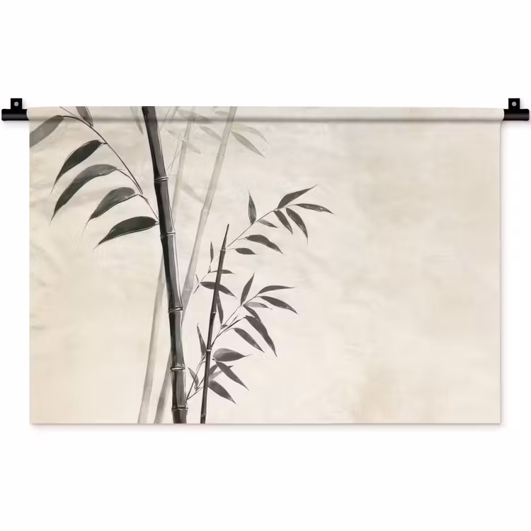 Japandi - Bamboe - Beige Wandkleed katoen klein -zz3d