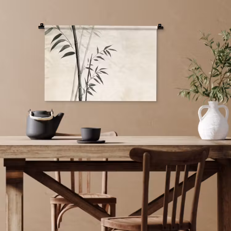 Japandi - Bamboe - Beige Wandkleed katoen klein -sfeer6