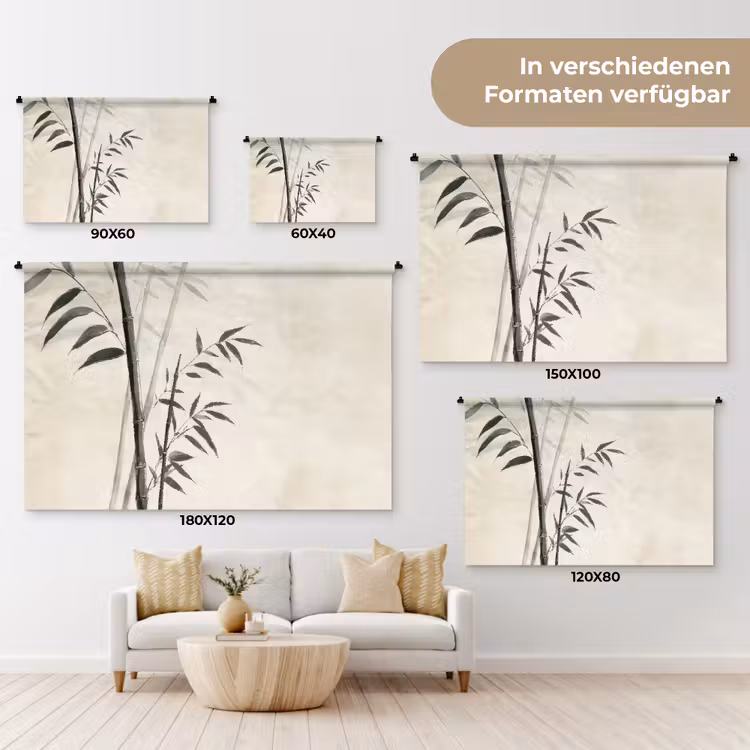 Japandi - Bamboe - Beige Wandkleed katoen klein -tsfeer8_DE
