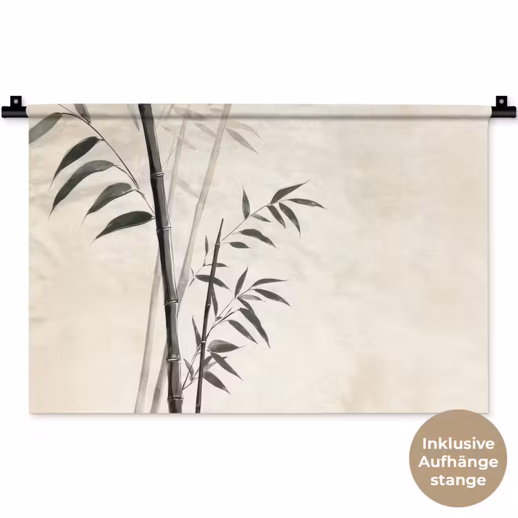 Japandi - Bamboe - Beige Wandkleed katoen klein -t3d_DE