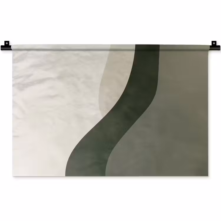 Japandi - Groen - Abstract - Modern Wandkleed katoen klein -zz3d