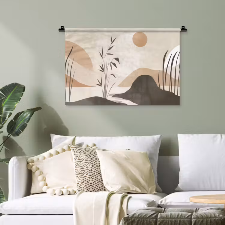 Japandi - Landschap - Beige Wandkleed katoen klein -sfeer7