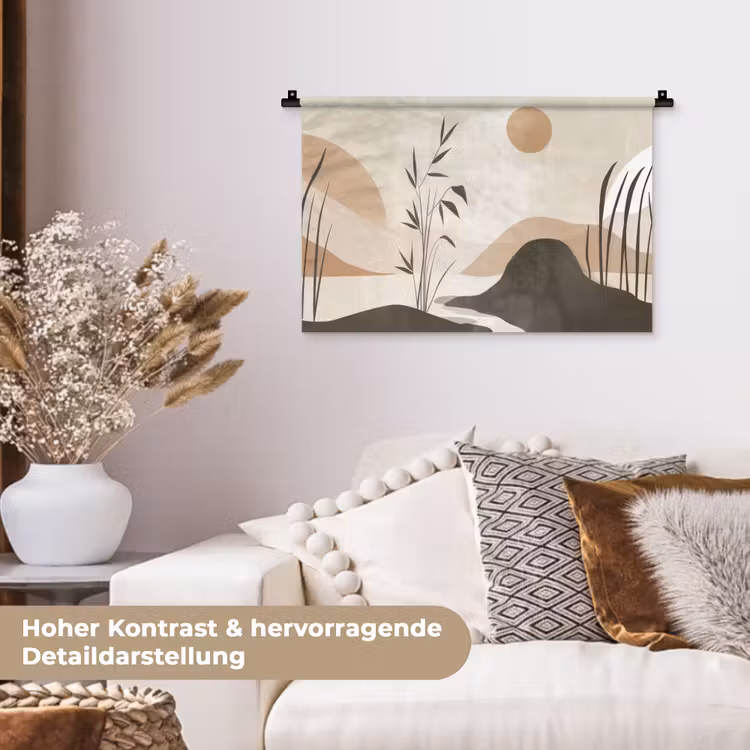 Japandi - Landschap - Beige Wandkleed katoen klein -tsfeer1_DE