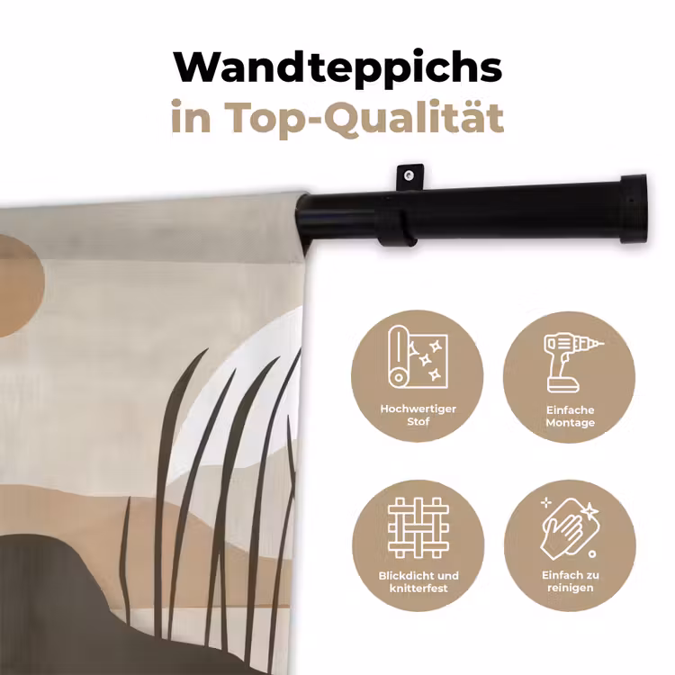 Japandi - Landschap - Beige Wandkleed katoen klein -tsfeer2_DE