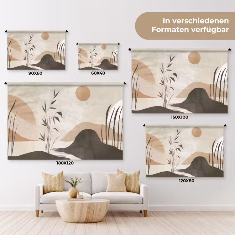 Japandi - Landschap - Beige Wandkleed katoen klein -tsfeer8_DE