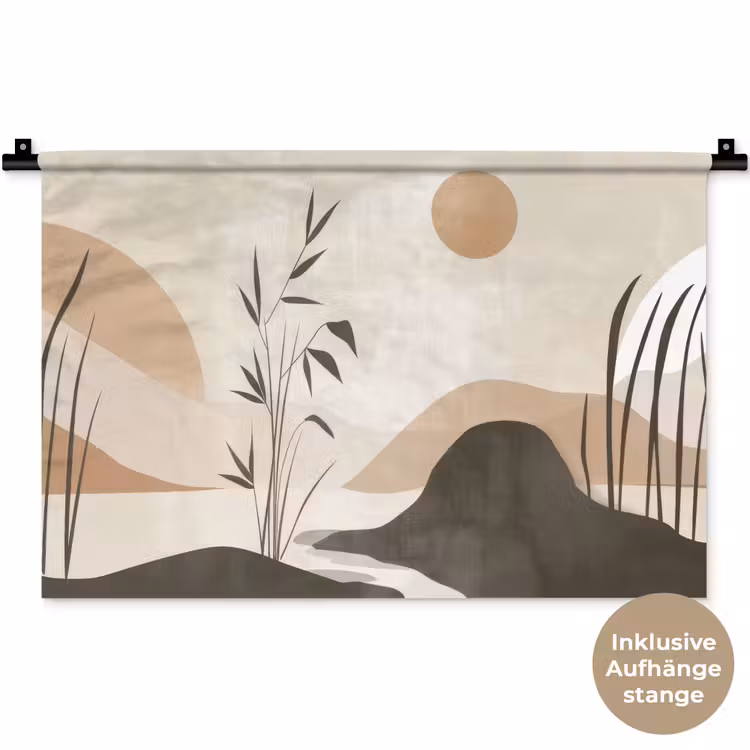 Japandi - Landschap - Beige Wandkleed katoen klein -t3d_DE